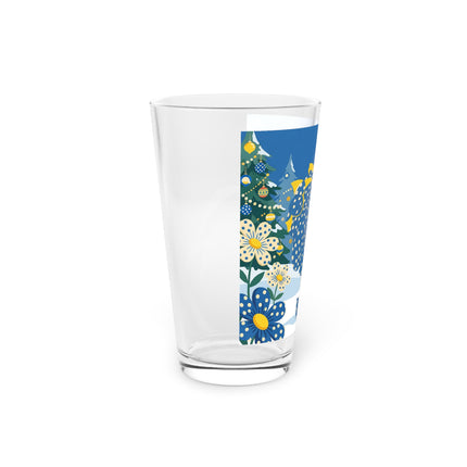 💙🌼 The Bluebell Christmas Promenade Pint Glass – Art Deco Holiday Fantasy