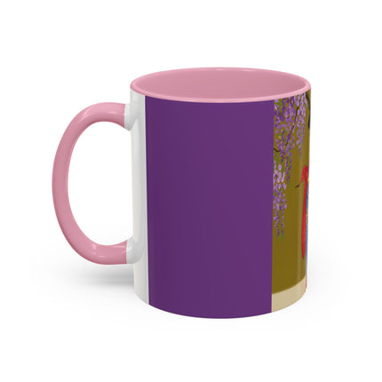 Wisteria Elegance Colorful Mug (11oz, 15oz) – Floral Beauty, Kimono Art & Timeless Grace