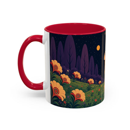 🌙🌼 The Moonlit Floral Dancer Colorful Mug – Art Deco Garden Fantasy