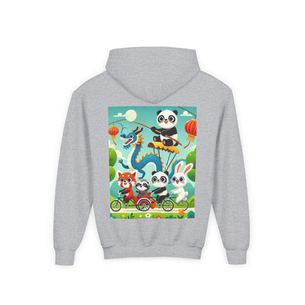 Rolling Along Together Youth Hooded Sweatshirt – Friendship, Fun & Playful Adventure