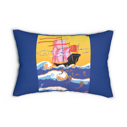 Golden Seas and Whimsical Dreams Spun Polyester Lumbar Pillow