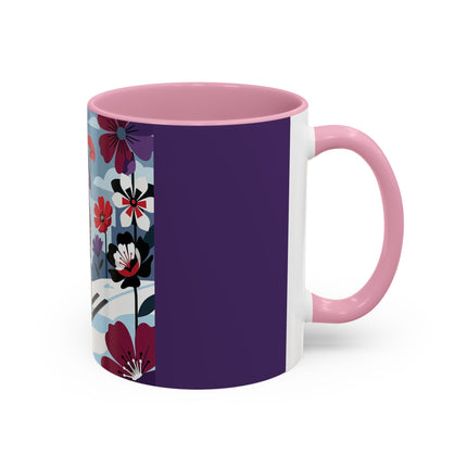 🎿❄️ The Winter Flower Skier Colorful Mug – Art Deco Alpine Fantasy