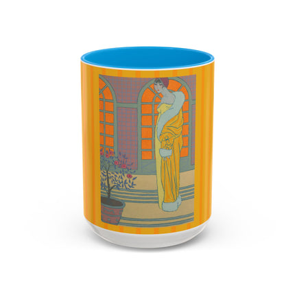 Sur Les Marches Du Jardin by Georges LePape Colorful Mugs (11oz, 15oz)