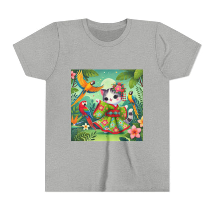 Parrot Dance of the Geisha Kitten Youth Short Sleeve Tee