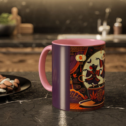 Theatrical Halloween Mice on Teacup Colorful Mugs (11oz, 15oz)