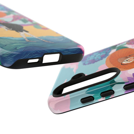 🌊☂️ The Lady Of The Flowered Seashore Phone Case – Art Deco Seaside Fashion