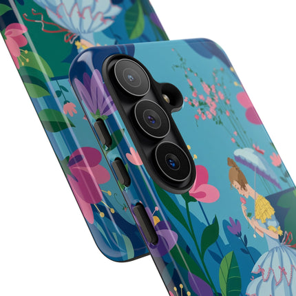 🌸☂️ A Stroll Through The Enchanted Forest Phone Case – Art Deco Floral Fantasy