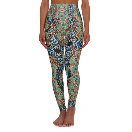 Arabian Ornament by Elizabeth A. Nedwill High Waisted Yoga Leggings (AOP)