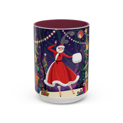 🎄❄️ The Christmas Snowball Dance Colorful Mug – Whimsical Holiday Fashion Fantasy