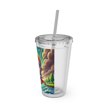 Valiant Duck Sunsplash Tumbler with Straw, 16oz