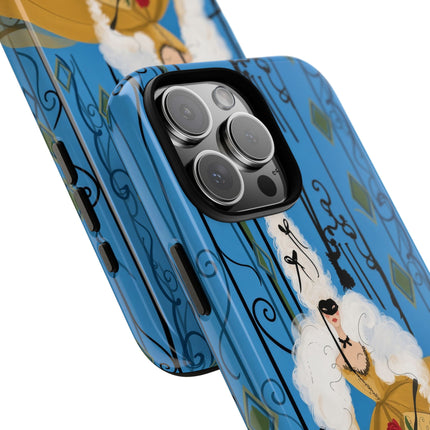 🎭🌹 The Lady At The Masquerade Gates Phone Case – Art Deco Fashion Illustration