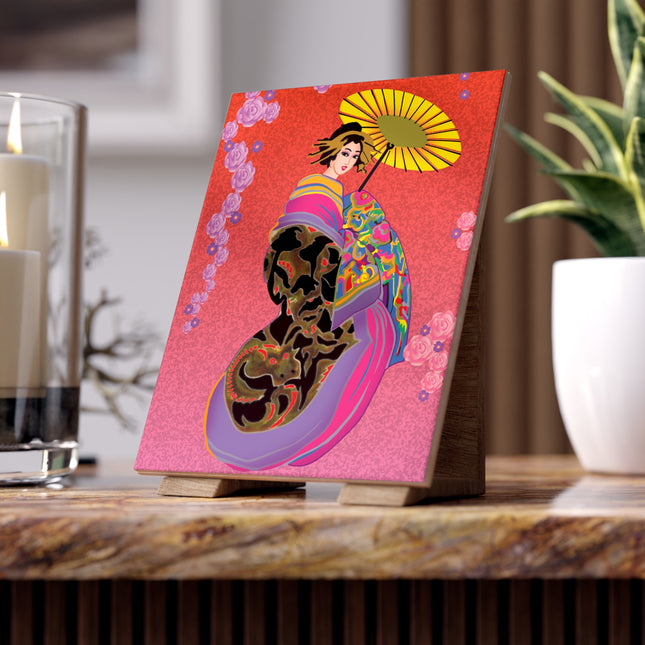 Enchanting Geisha Ceramic Tile