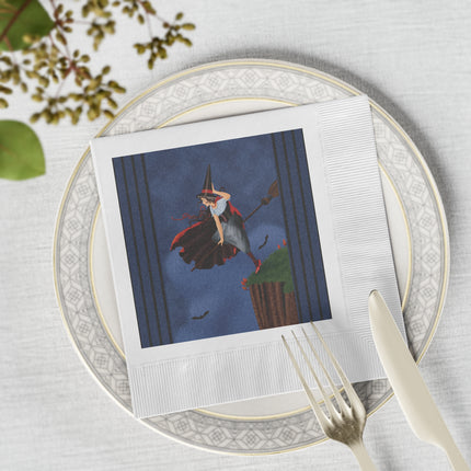 The Enchanted Witch White Coined Napkins