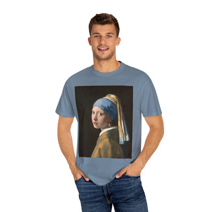 Girl with a Pearl Earring by Johannes Vermeer Unisex Garment-Dyed T-shirt