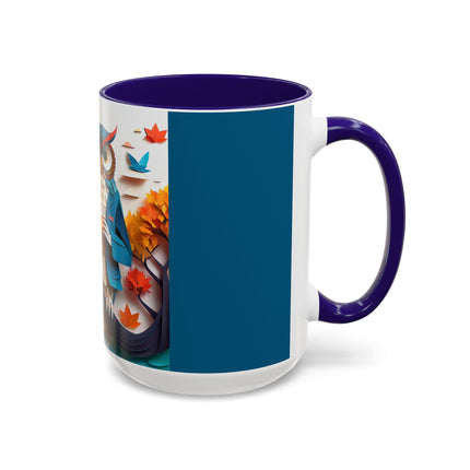 Owl at an Autumn Park Colorful Mugs (11oz, 15oz)