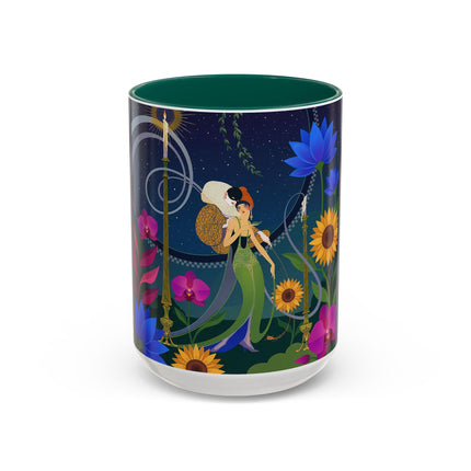 The Lady Of The Starlit Candles Colorful Mugs – Art Deco Theatrical Romance