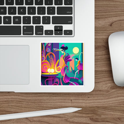 Dance of the Skeleton Ballerinas Die-Cut Stickers (5 Sizes)