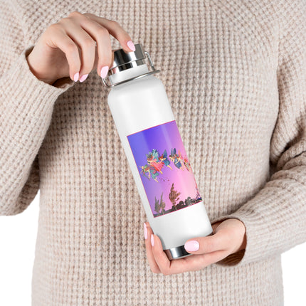 Fairies, Pixies, and Petals in Twilight's Embrace Copper Vacuum Insulated Bottle, 22 oz