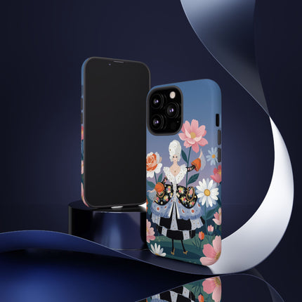 🌸🎀 The Grand Floral Promenade Phone Case – Art Deco Fashion Fantasy