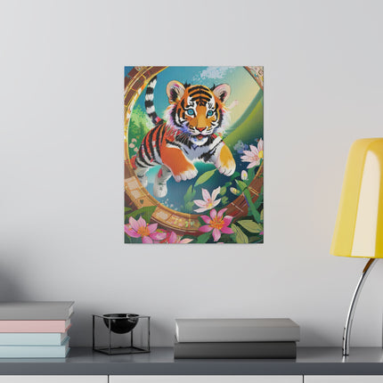 Majestic Tiger Cub Matte Canvas, Stretched, 0.75"