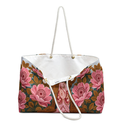🌸👑 The Imperial Rose Blossom Empress Weekender Bag – Art Deco Floral Elegance