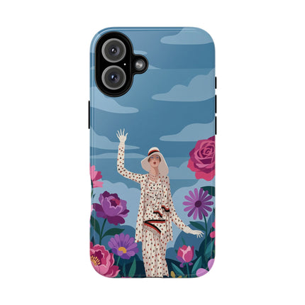 🌺👒 The Grand Flower Promenade Phone Case – Art Deco Fashion Illustration