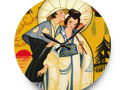 Golden Embrace Acrylic Wall Clock