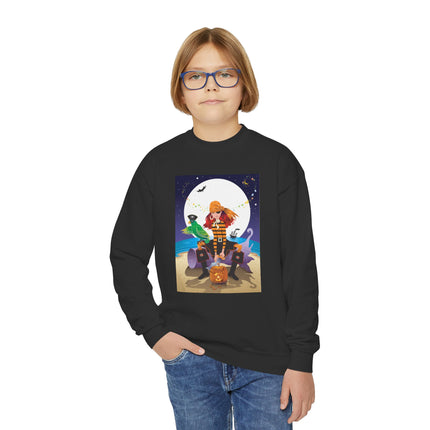 Moonlit Pirate Halloween Youth Crewneck Sweatshirt