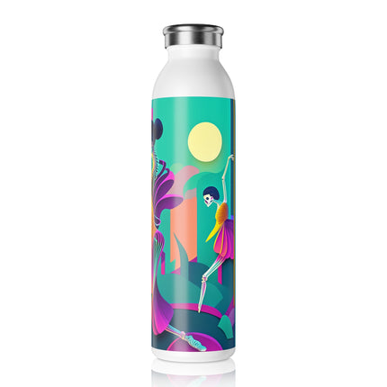 Dance of the Skeleton Ballerinas Slim Water Bottle