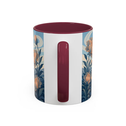 ☔🌸 The Grand Floral Journey Colorful Mug – Art Deco Travel Elegance