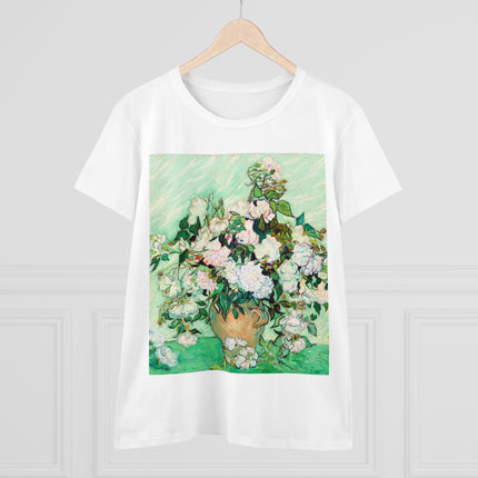 Roses by Vincent Van Gogh Women's Midweight Cotton Tee