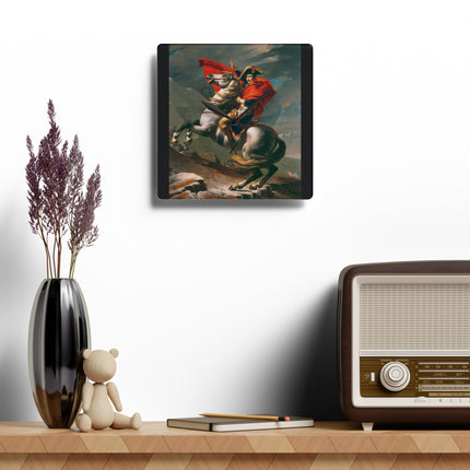 Napoleon Crossing the Alps by Jacques-Louis David Acrylic Wall Clock, Round and Square