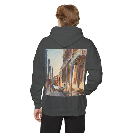 Gondola Moorings on the Grand Canal by John Singer Sargent Unisex Garment-Dyed Hoodie