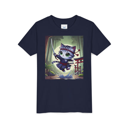 Moonlit Samurai Kitty Youth Short Sleeve Tee