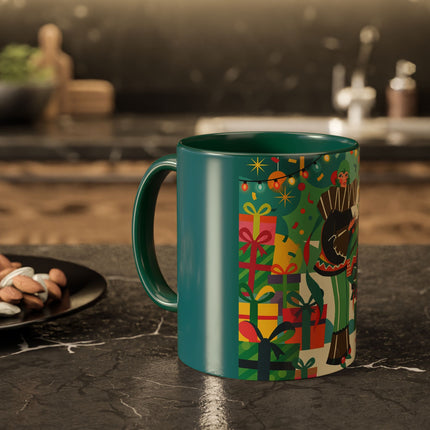 🎄✨ The Lady Of The Christmas Ornament Colorful Mug – Art Deco Holiday Fantasy