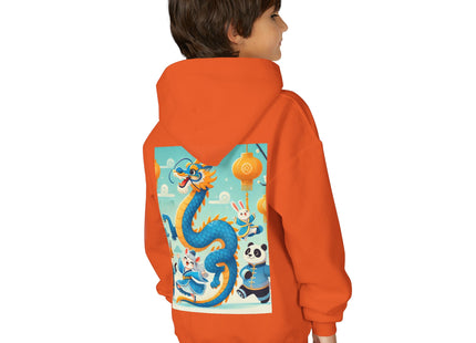 Blue & Gold Dragon Festival Parade Youth Heavy Blend Hooded Sweatshirt