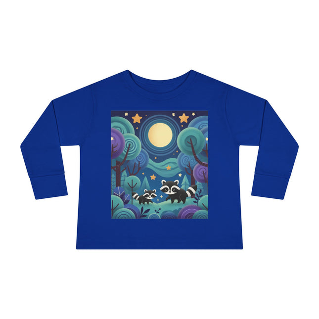 Enchanted Nighttime Raccoons Toddler Long Sleeve Tee