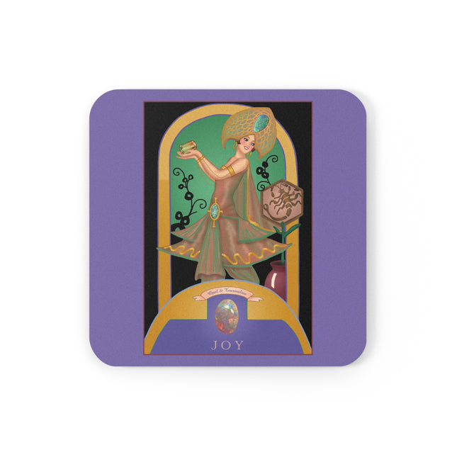 Libra Zodiac Design – October & Opal, Tourmaline | Cork Back Coaster