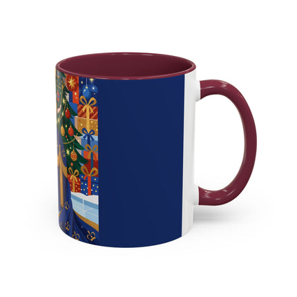 👑🎄 The Christmas Queen Of Golden Bells Colorful Mug – Art Deco Holiday Elegance