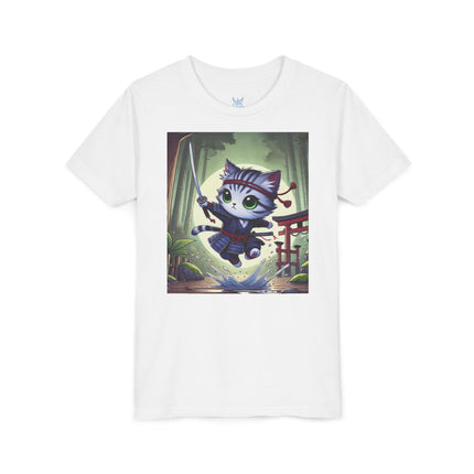 Moonlit Samurai Kitty Youth Short Sleeve Tee