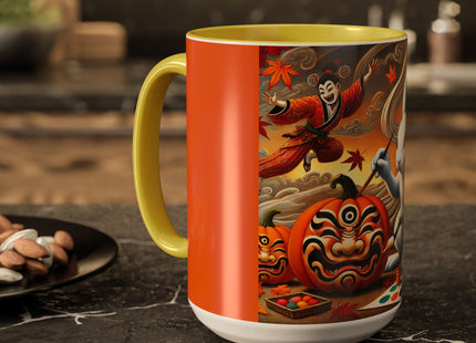 Halloween Rabbit’s Kabuki Jack-o’-Lanterns Colorful Mugs (11oz, 15oz)