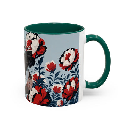 ❤️🌺 The Scarlet Blossom Dancer Colorful Mug – Art Deco Fashion Whimsy