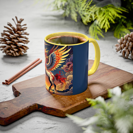 Flame-Winged Horse at Sunset Colorful Mugs (11oz, 15oz)