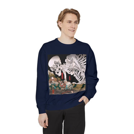 Mitsukuni Defying the Skeleton Spectre by Utagawa Kuniyoshi Garment-Dyed Sweatshirt