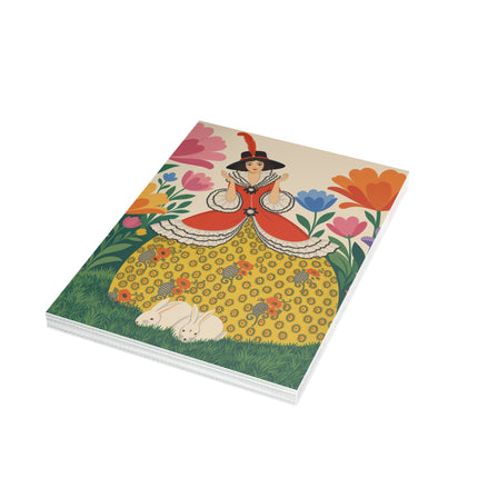 🐇🌼 The Enchanted Rabbit Garden Postcards With Envelopes – Art Deco Floral Whimsy
