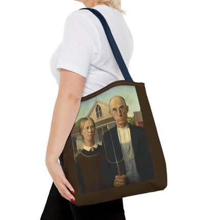 American Gothic by Grant Wood Tote Bag (AOP)