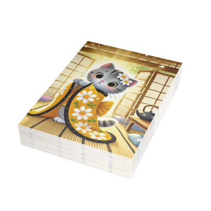 Playful Kitten in the Tea Room Postcard Bundles (envelopes included) - Bundles of 10, 30, 50 Pieces