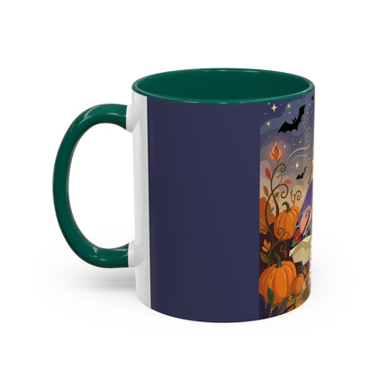 🌙🎃 The Moonlit Garden Walk Colorful Mug – Elegant Halloween Charm