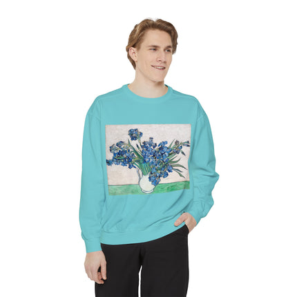Irises by Vincent Van Gogh Unisex Garment-Dyed Sweatshirt