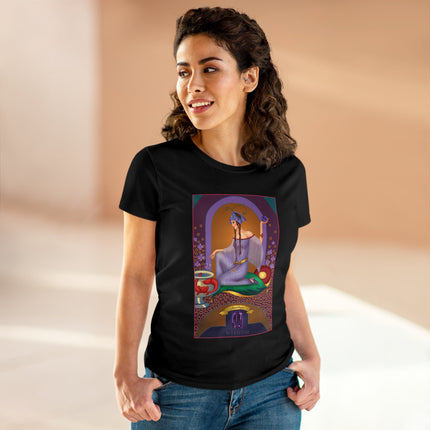 February & Amethyst (from the Gem Series) by Sofia Chiostri Women's Midweight Cotton Tee